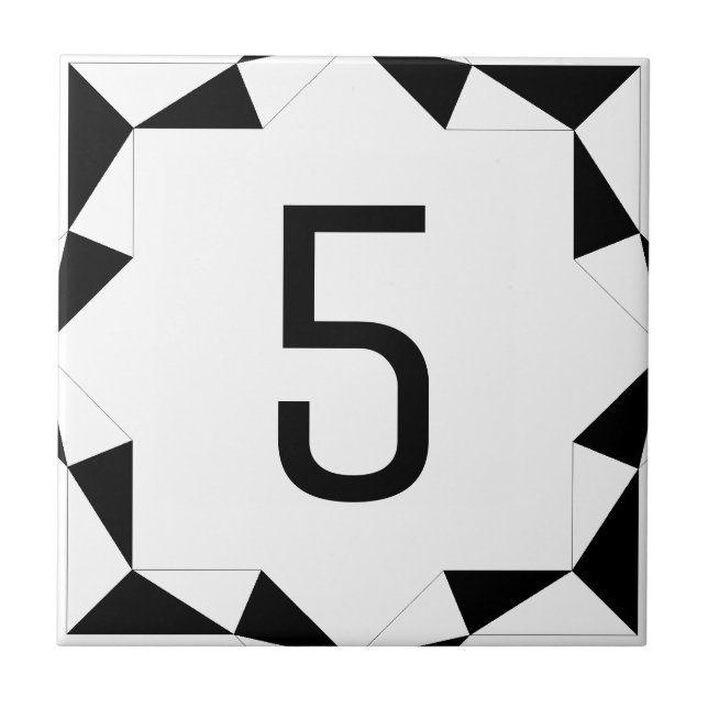 Azulejo El diamante talla blanco y negro (Frente)