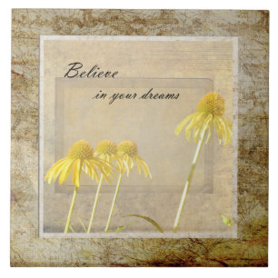 Azulejo El Echinacea amarillo inspiró floral