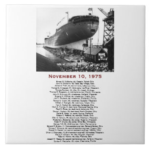 Azulejo El Edmund Fitzgerald con nombres de la tripulación