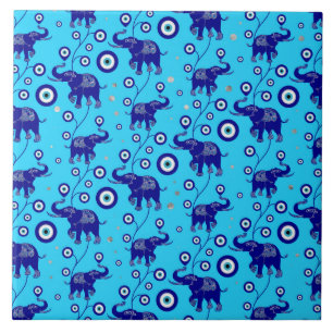 Azulejo El elefante de ojos malvado Patrón de amuleto de 