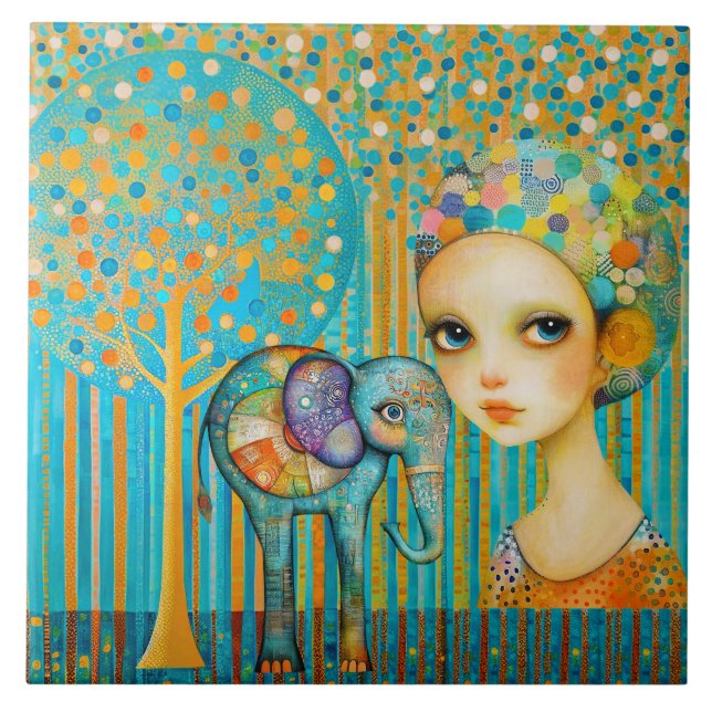 Azulejo El encanto del elefante (Frente)