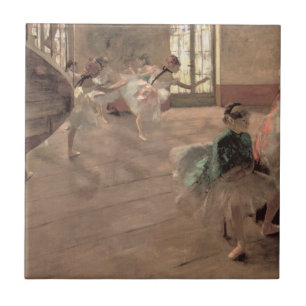 Azulejo El Ensayo de Edgar Degas, Arte de Ballet Antiguo