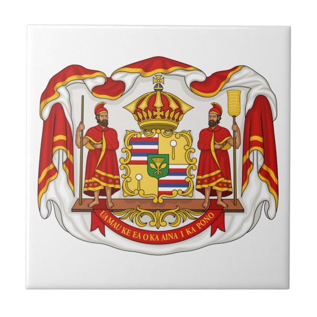 Azulejo El escudo de armas real del Reino de Hawaii (Frente)