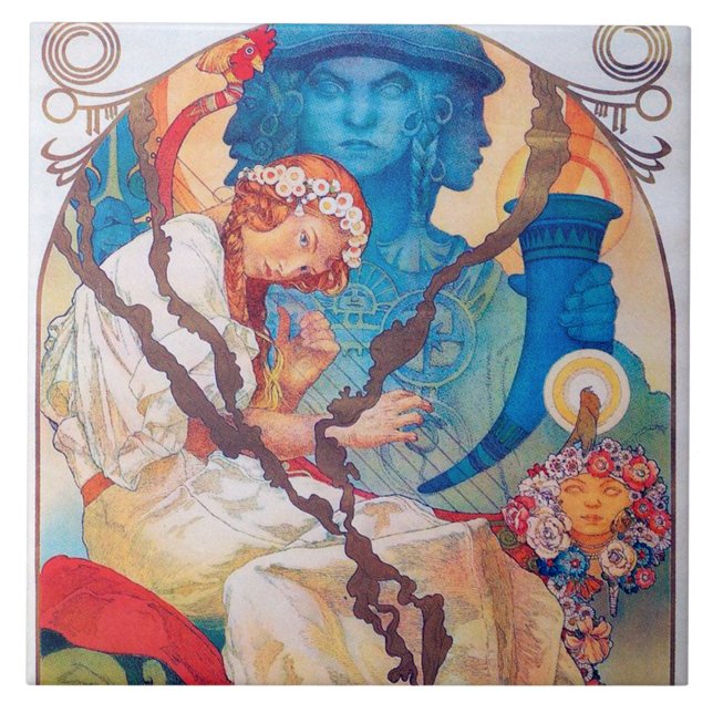 Azulejo El eslavo épico, Alphonse Mucha (Frente)