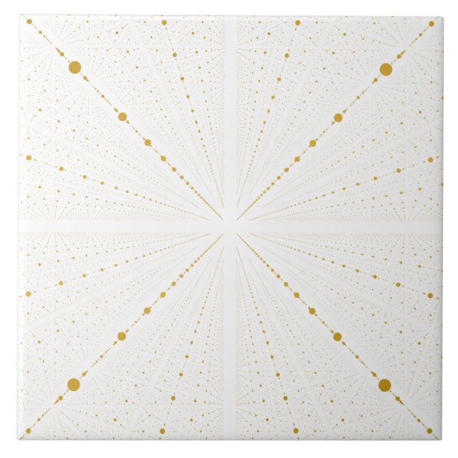 Azulejo El espacio del infinito puntea 2 - blanco y Oro (Frente)