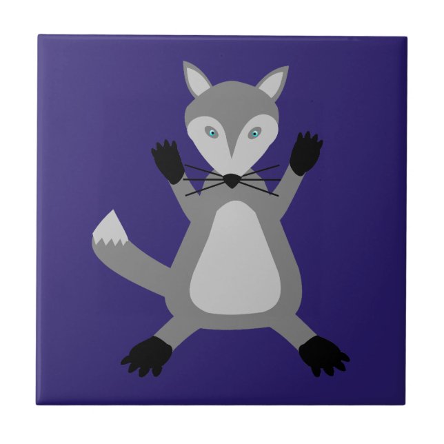 Azulejo El espeluznante Lobo de Halloween (Frente)