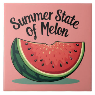 Azulejo El estado de verano del arte de la fruta retro del