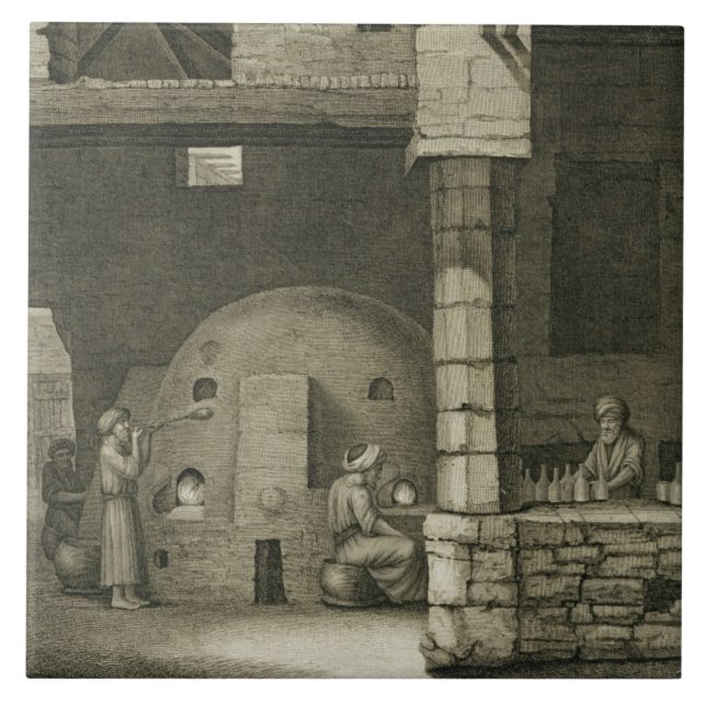 Azulejo El fabricante de la botella de cristal, de artes (Frente)