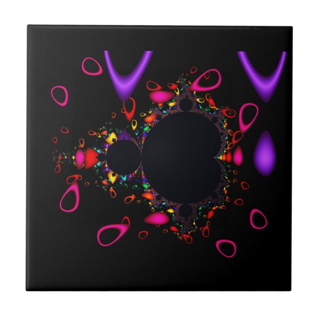 Azulejo El Famoso Conjunto De Arte Fractal De Mandelbrot (Frente)