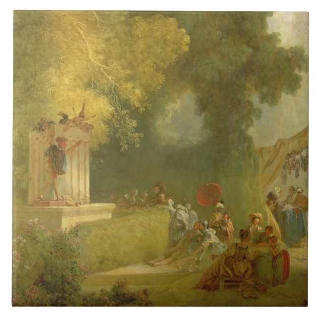 Azulejo El Fete en la Santo-Nube, detalle del espectáculo (Frente)