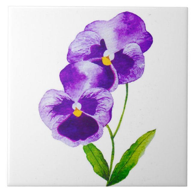 Azulejo "El Fiesta Pansy" sobre una tela cerámica (III) (Frente)