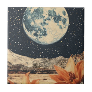 Azulejo El florecimiento lunar sobre los picos de arena