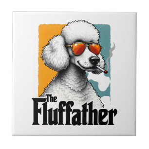 Azulejo El Fluffather Poodle Vintage Divertido Perro Mafia