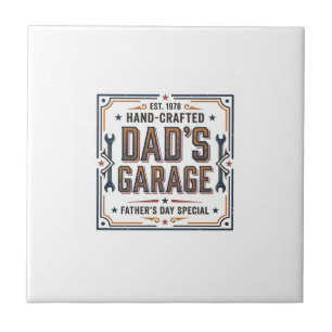 Azulejo El Garage de Papá Día del Padre Vintage
