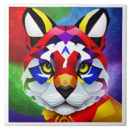 Azulejo El gato de Alexander es un gran mosaico blanco