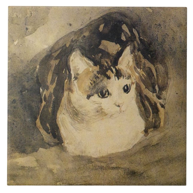 Azulejo El gato (de Gwen John) (Frente)