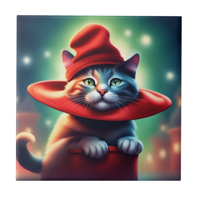 Azulejo el gato del asistente (Frente)