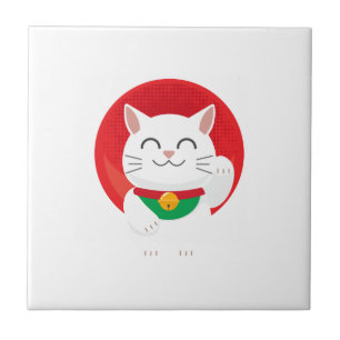 Azulejo El gato Maneki Neko Japón Lucky Cat Graciosa idea