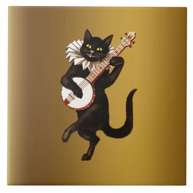 Azulejo El gato musical, (Frente)