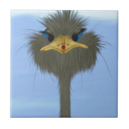 Azulejo El Gracioso George Del Ostrich Y La Cuta Ladybug