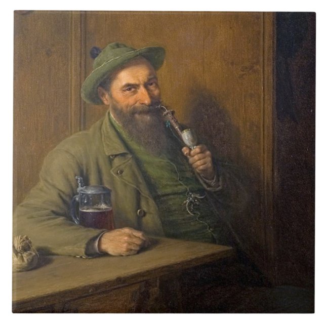 Azulejo El guardabosques (por Eduard von Grützner) (Frente)