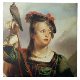 Azulejo El halconero joven, 1835 (aceite en el panel)