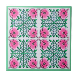 Azulejo El Hawaiian florece el ornamento tropical