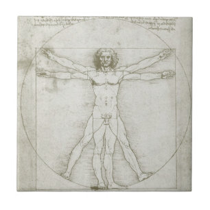 Azulejo El hombre de Vitruvio de Leonardo da Vinci