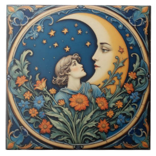 Azulejo El hombre y la luna