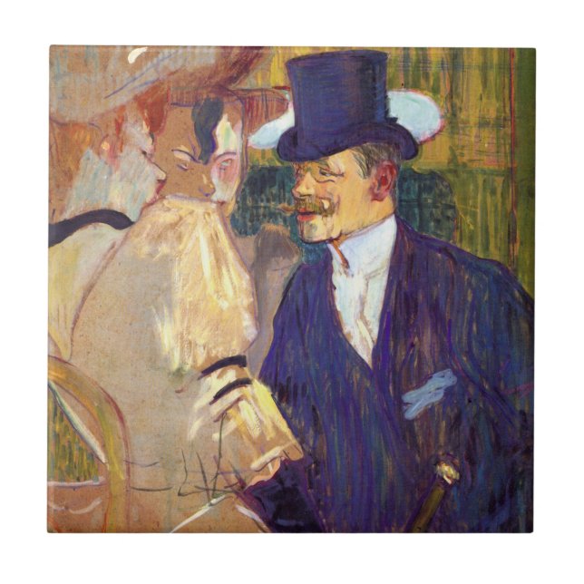 Azulejo El inglés de Toulouse Lautrec, arte vintage (Frente)