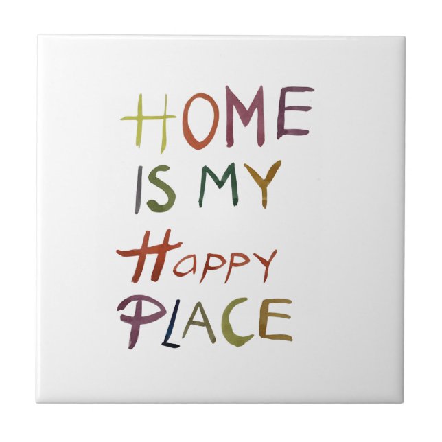 Azulejo El Introvertido Feliz “Mi Hogar Es Mi Lugar Feliz” (Frente)