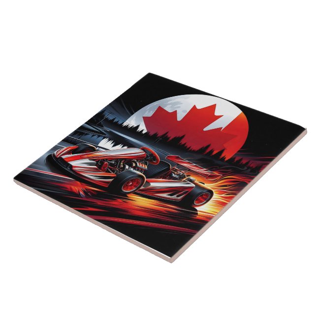 Azulejo El kart dinámico bajo la luz de la luna canadiense (Lado)