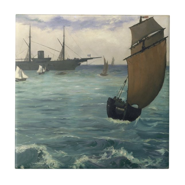 Azulejo El "Kearsarge" en el Bella Artes Boulogne Edouard  (Frente)
