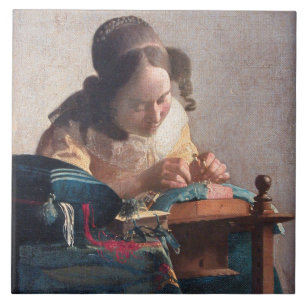 Azulejo El Lacemaker, Johannes Vermeer