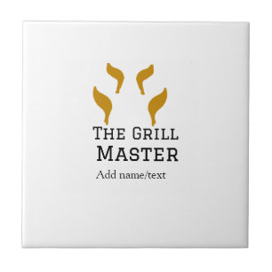 Azulejo El maestro de la parrilla agregue el nombre de la