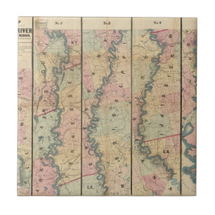 Azulejo El mapa de Lloyd del río Misisipi más bajo