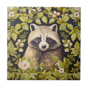 Azulejo El mapache y las hojas verdes inspiraron a William