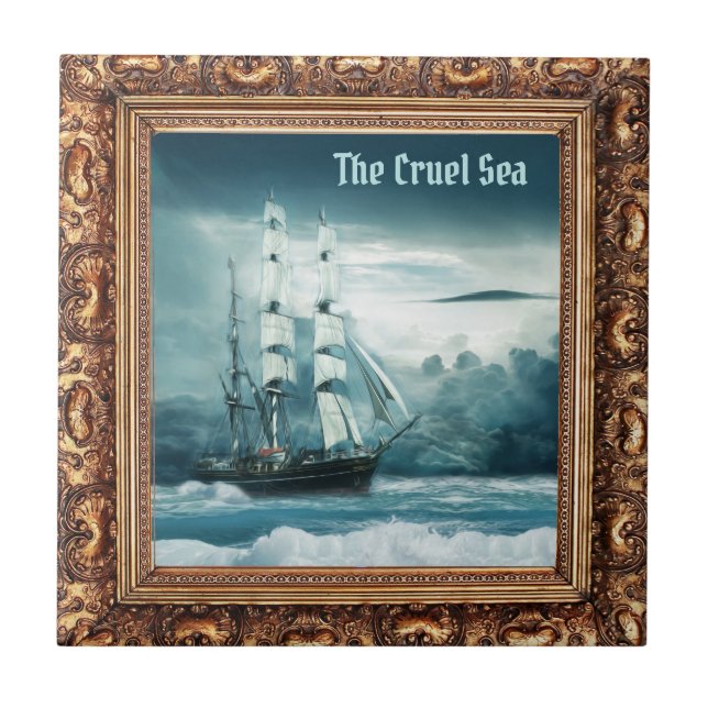 Azulejo El Mar Cruel - Barco a Vela (Frente)