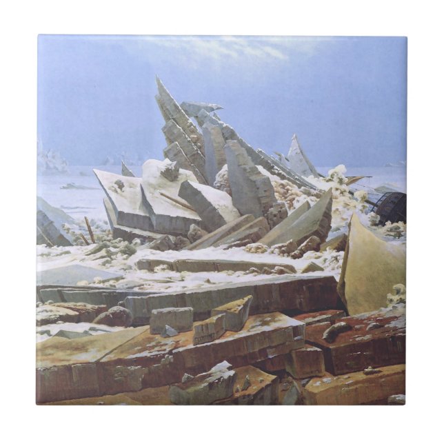 Azulejo El mar del hielo (por Caspar David Friedrich) (Frente)