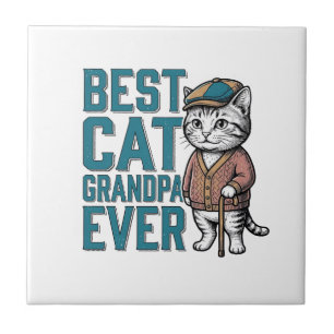 Azulejo El Mejor Abuelo de Gatos Vintage Camiseta de Abuel