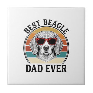 Azulejo El Mejor Papá Beagle de Todos los Tiempos Diseño d