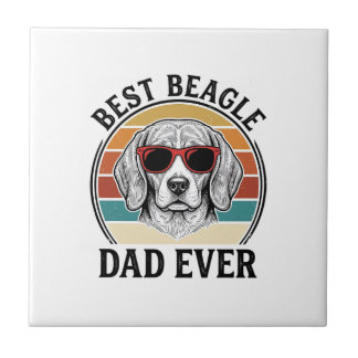 Azulejo El Mejor Papá Beagle de Todos los Tiempos Diseño d