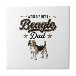 Azulejo El mejor papá Beagle del mundo perro vintage