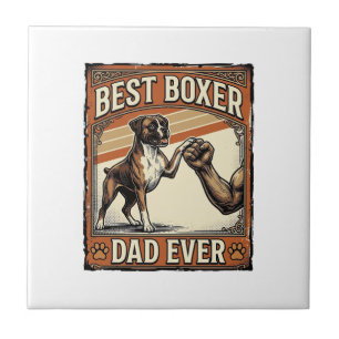 Azulejo El Mejor Papá Boxer de Todos los Tiempos Vintage P