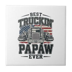 Azulejo El mejor Papá camionero jamás Camionero vintage Ve