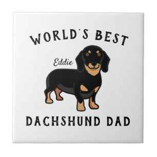 Azulejo El mejor papá del mundo para Dachshund Personaliza