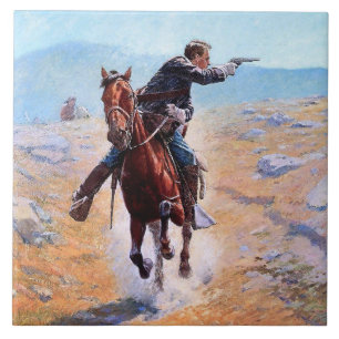 Azulejo "El mensajero" Arte Occidental por Charles Schreyv