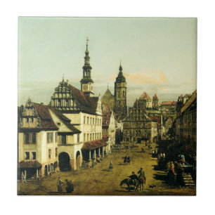 Azulejo El Mercado de Pirna por Bernardo Bellotto