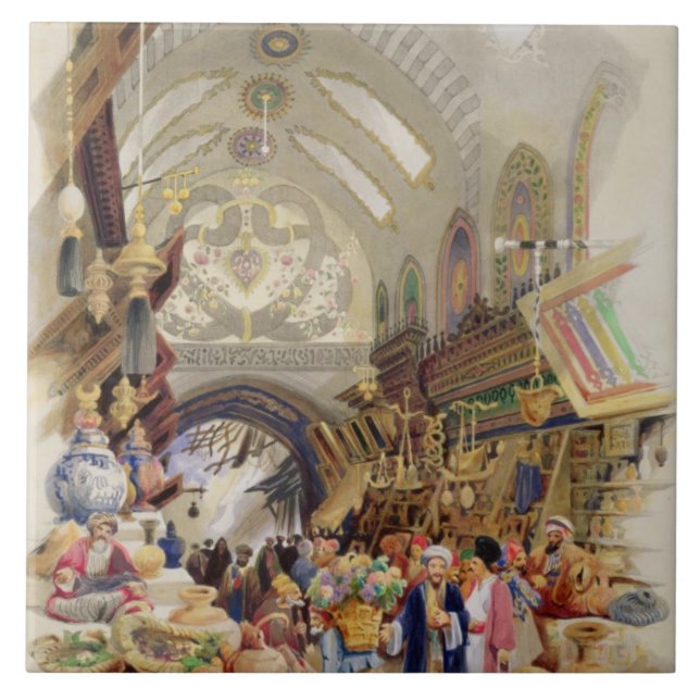 Azulejo El Missr Tcharsky, o mercado egipcio, en Constan (Frente)