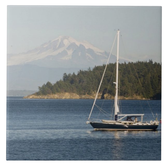 Azulejo El monte Baker domina el paisaje (Frente)